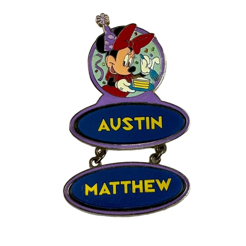 Disney 2008 Pin Trading First Release Minnie Mouse Dangle Pin Personalized
